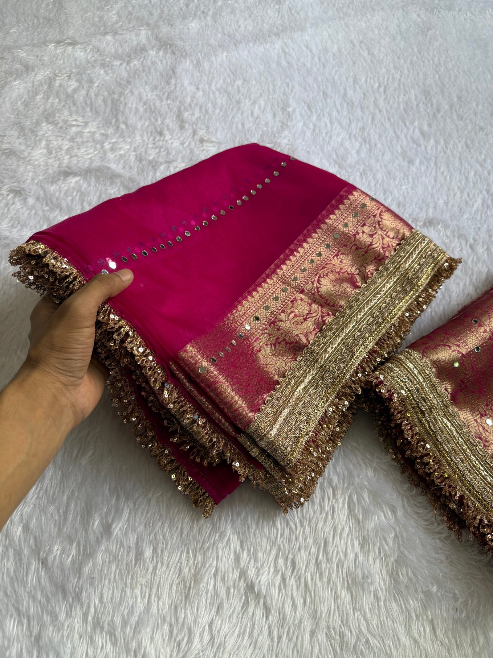 ✨ Stunning Pink Organza Saree ✨