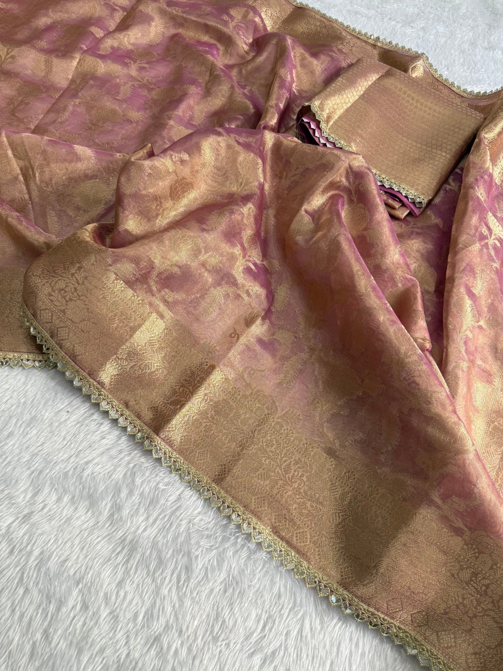 ✨ Elegant Dual Tone Tissue Saree ✨ - Image 2